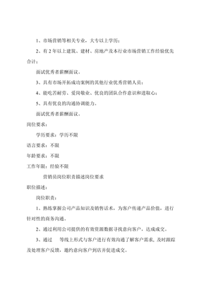 建筑材料銷售互聯(lián)網(wǎng)營銷員崗位職責(zé)與職位要求